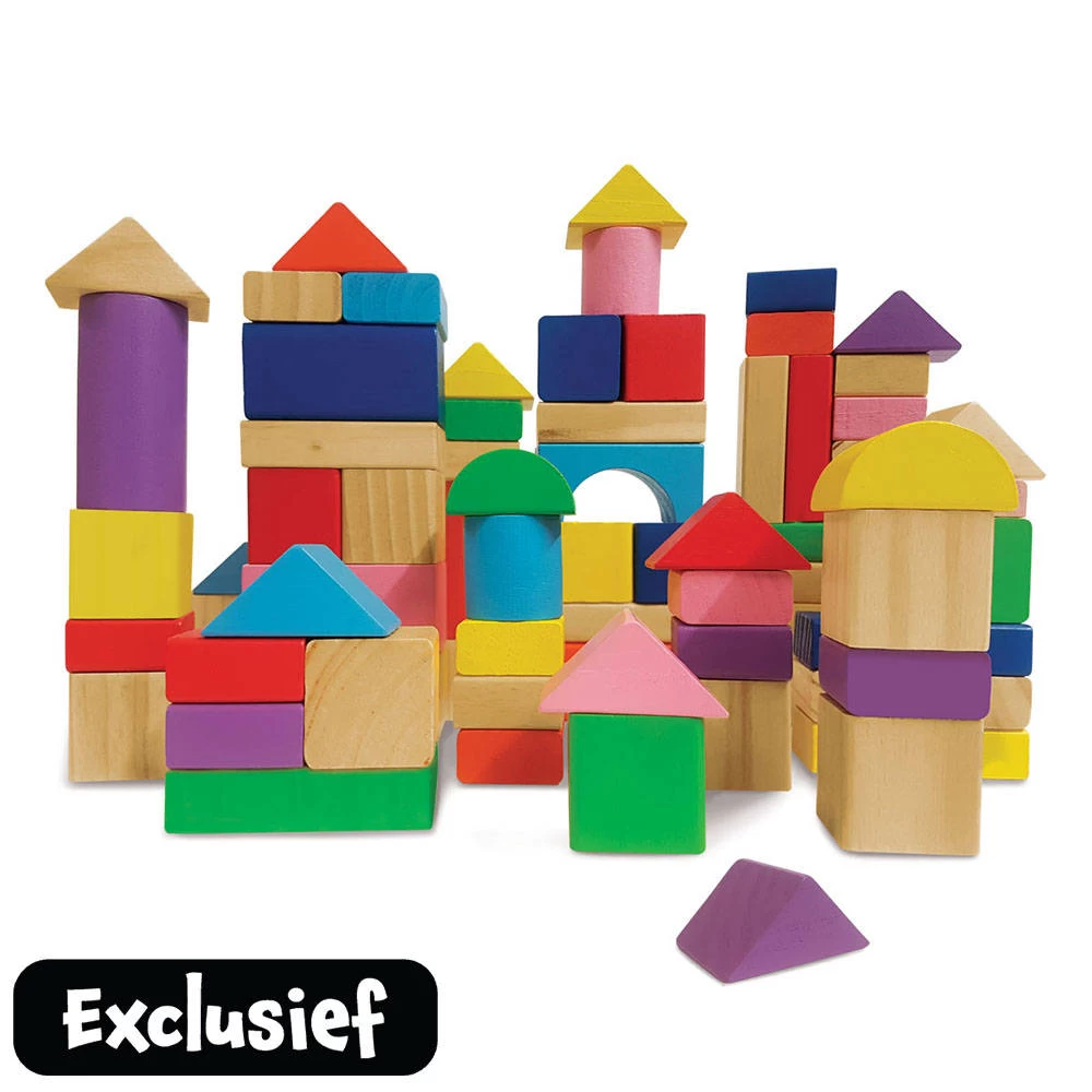 Woodlets Houten Bouwblokken Set 80-delig 3 Woodlets Houten Bouwblokken Set 80-delig