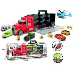 No Brand Vrachtwagen Met 5 Auto's + 1 Helikopter 11 No Brand Vrachtwagen Met 5 Auto's + 1 Helikopter -Speelgoed Winkel 1982609 d07219b9
