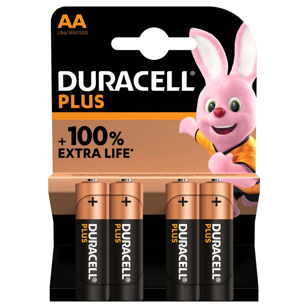 Duracell Alka Plus AA-batterijen Set 4-delig 3 Duracell Alka Plus AA-batterijen Set 4-delig