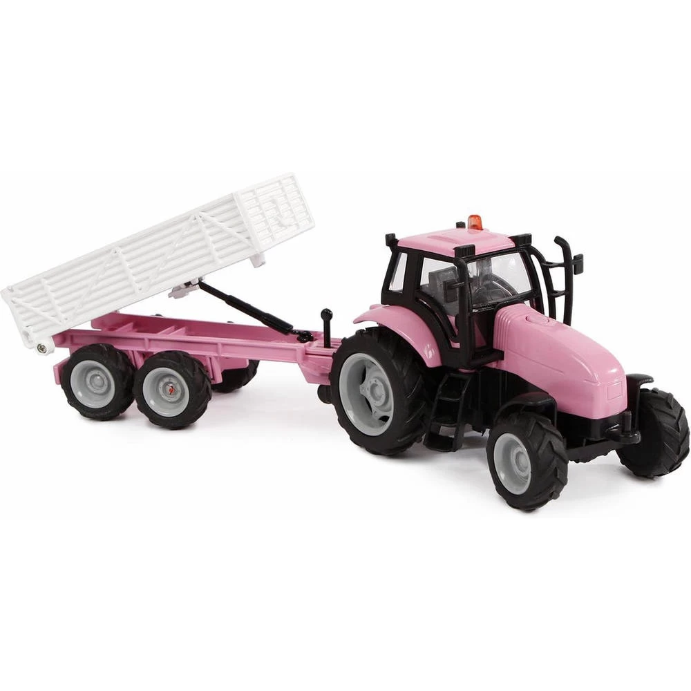 Kids Globe Die-cast Tractor Met Aanhanger 3 Kids Globe Die-cast Tractor Met Aanhanger