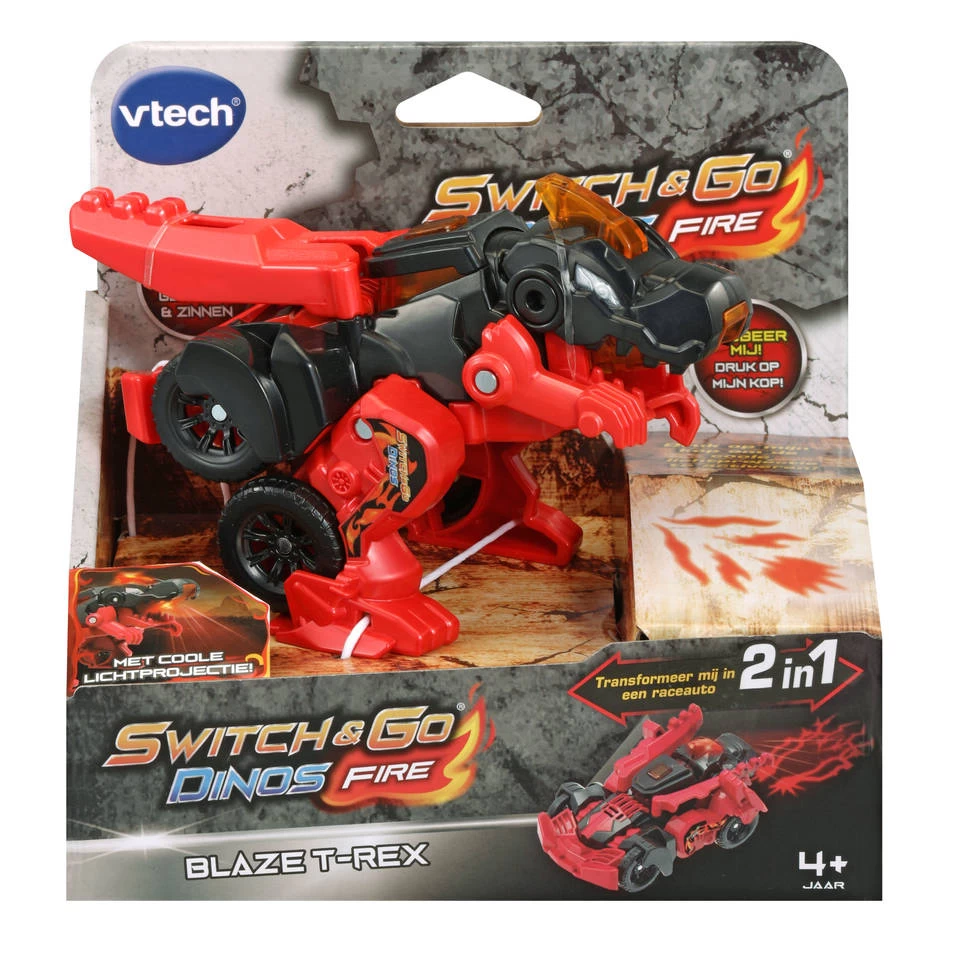VTech Switch & Go Dinos Figuur Fire Blaze T-Rex 4 VTech Switch & Go Dinos Figuur Fire Blaze T-Rex - Afbeelding 2