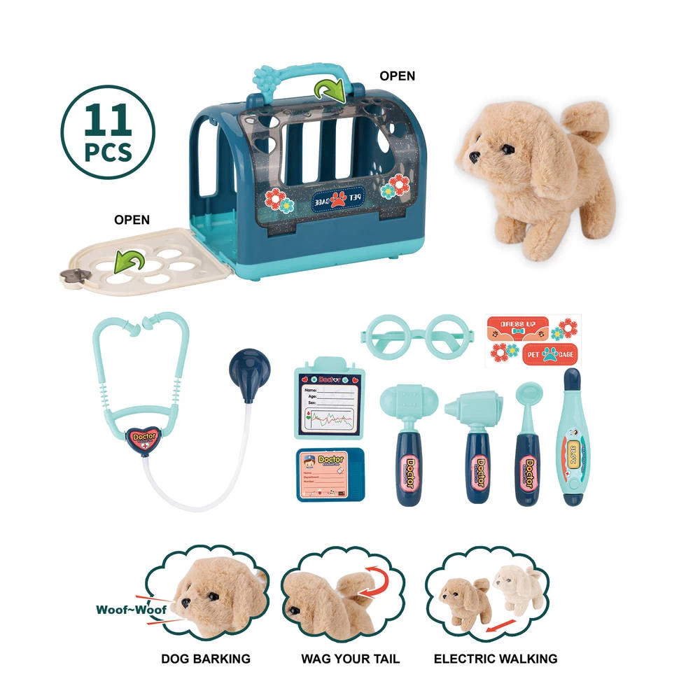 No Brand Huisdier Dokterset Met Geluid 11-delig 4 No Brand Huisdier Dokterset Met Geluid 11-delig - Afbeelding 2