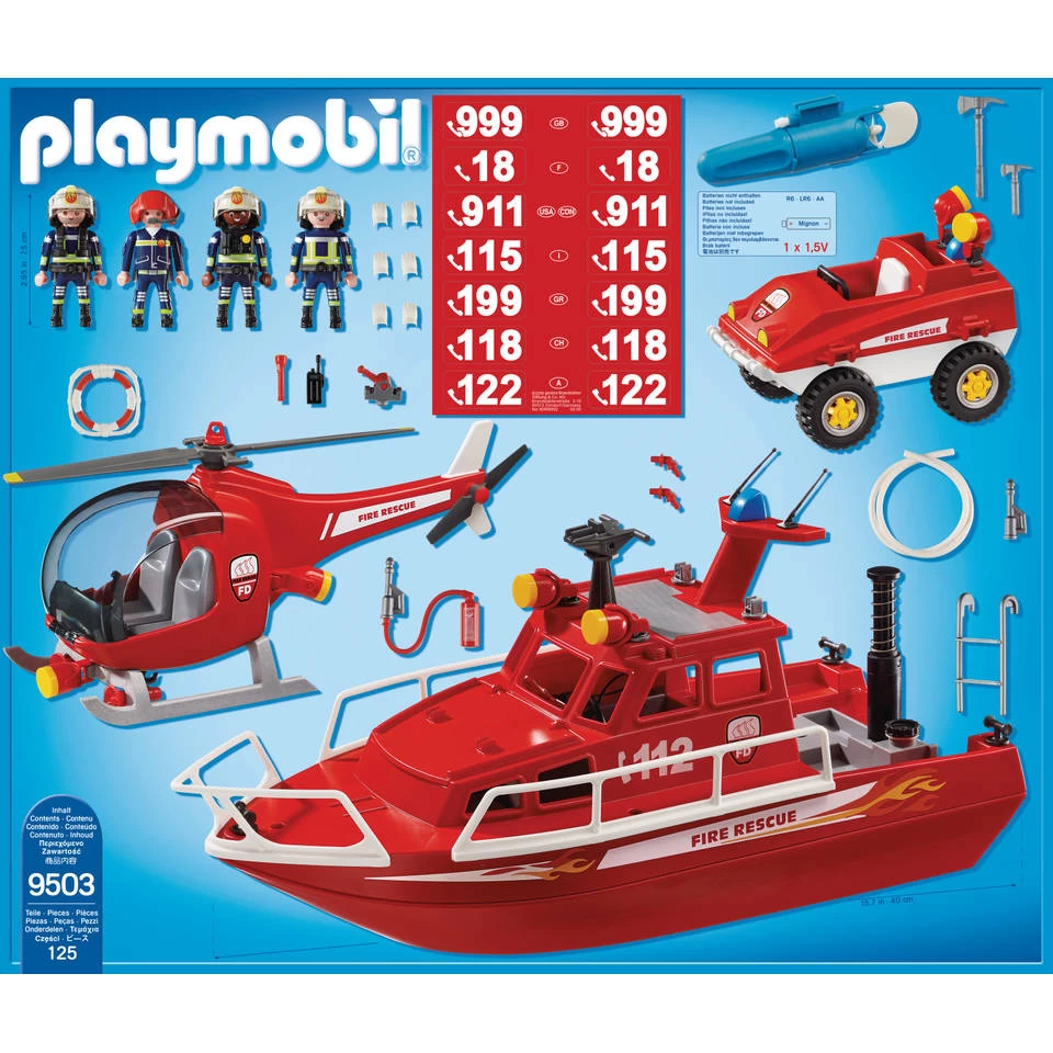 Playmobil City Action Brandweerset Met Onderwatermotor 9503 7 Playmobil City Action Brandweerset Met Onderwatermotor 9503 - Afbeelding 5