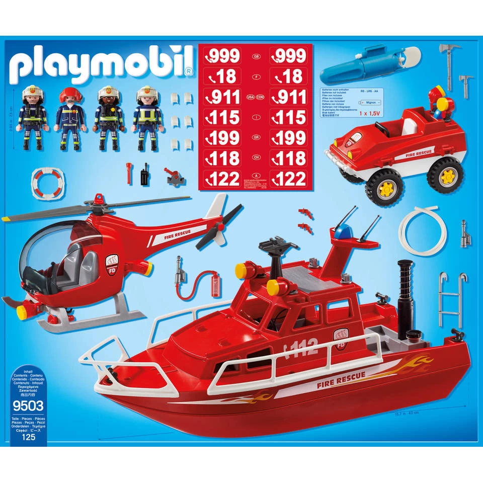 Playmobil City Action Brandweerset Met Onderwatermotor 9503 6 Playmobil City Action Brandweerset Met Onderwatermotor 9503 - Afbeelding 4