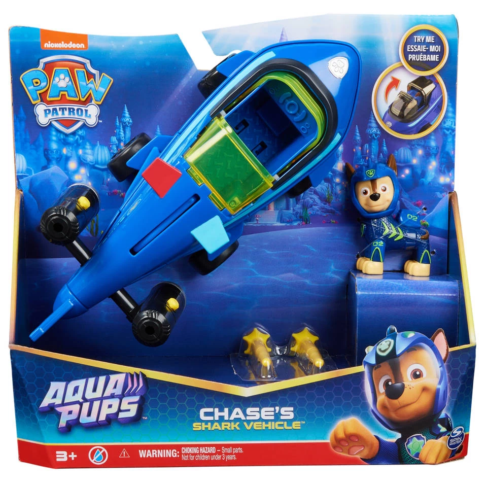 SPIN MASTER PAW Patrol Aqua Pups Transformerend Shark Voertuig Deluxe Met Chase 3 SPIN MASTER PAW Patrol Aqua Pups Transformerend Shark Voertuig Deluxe Met Chase