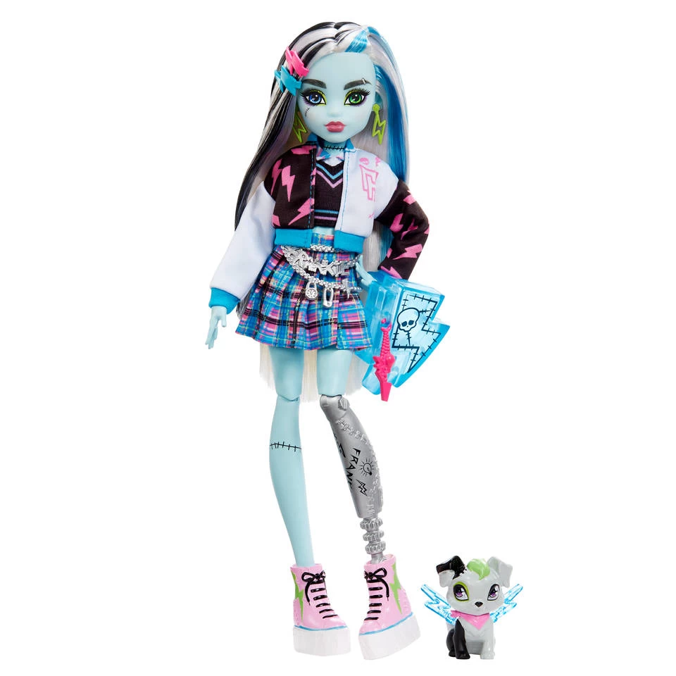 MATTEL Monster High Frankie Stein Pop Met Huisdier En Accessoires 4 MATTEL Monster High Frankie Stein Pop Met Huisdier En Accessoires - Afbeelding 2