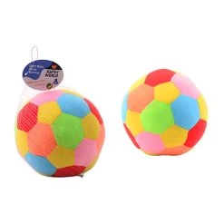 Johntoy Happy World Zachte Bal Met Rammelaar - 18 Cm