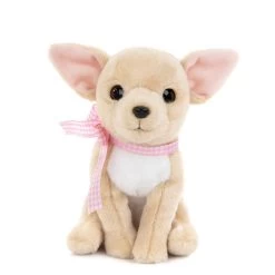 No Brand Studio Pets Pinkie Knuffelhond Met Strik - 16 Cm